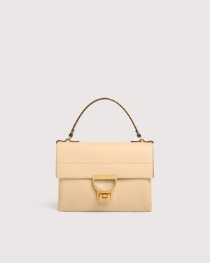 Coccinelle Grained Leather Clutch Bag Arlettis Mini - Natural