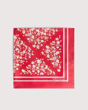 Coccinelle Silk Foulard Sakura Flowers - Red
