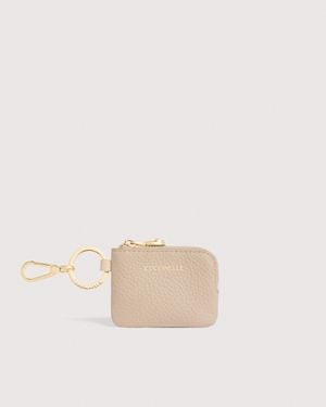 Coccinelle Grained Leather Key Holder C-Me Softy - Natural