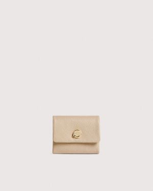 Coccinelle Grained Leather Wallet C-Me Softy Small - Natural
