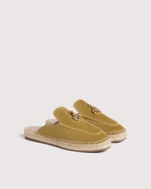 Coccinelle Suede Espadrille Clogs Loop - Natural