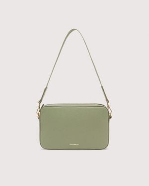 Coccinelle Grained Leather Crossbody Bag Tebe Small - Green