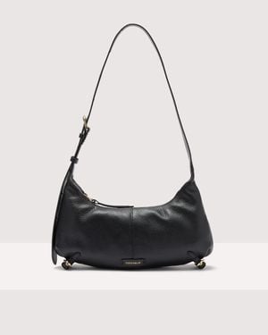 Coccinelle Grained Leather Shoulder Bag Abigail Small - Black