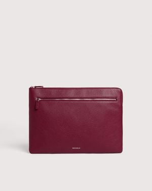 Coccinelle Grained Leather Laptop Bag Smart To Go - Purple