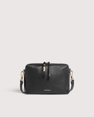 Coccinelle Grained Leather Crossbody Bag Nory Small - Black
