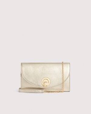 Coccinelle Smooth Leather Clutch Bag Nikla Small - Natural
