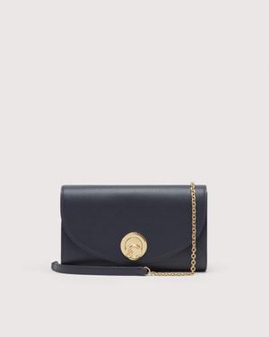 Coccinelle Smooth Leather Clutch Bag Nikla Small - Blue