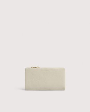 Coccinelle Medium Grained Leather Wallet C-Me Large - Natural