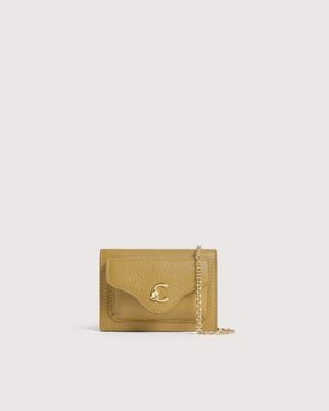 Coccinelle Grained Leather Card Holder C-Me Small - Natural