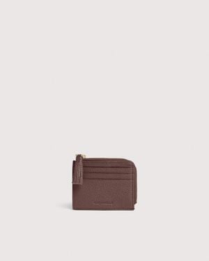 Coccinelle Grainy Leather Card Holder Tassel Small - Pink