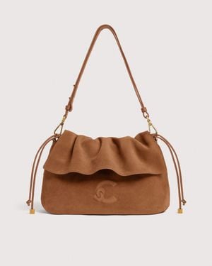 Coccinelle Suede Shoulder Bag Lidia Small - Brown