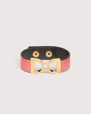 Coccinelle Grained Leather Bracelet Arlettis Ribbon - Multicolor