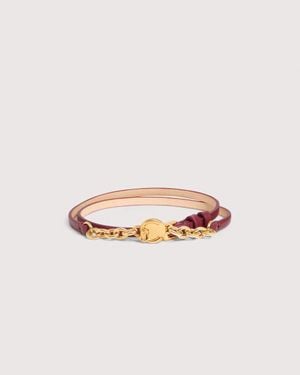 Coccinelle Grained Leather Bracelet Multi String - Multicolor