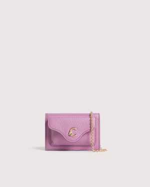 Coccinelle Grained Leather Card Holder C-Me Small - Pink