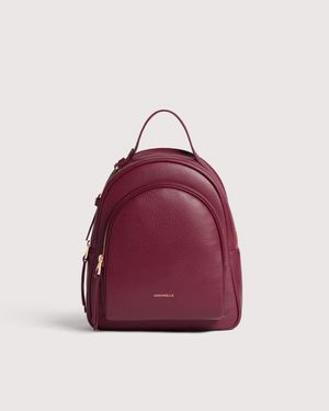Coccinelle Grained Leather Backpack Malory Medium - Red