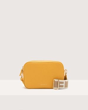 Coccinelle Grained Leather Crossbody Bag Tebe Small - Orange