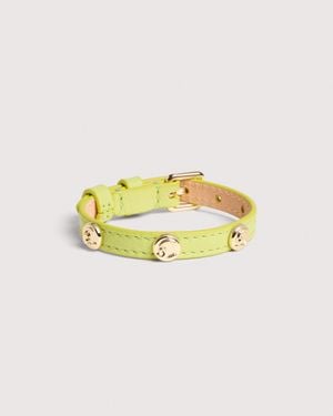 Coccinelle Grained Leather Bracelet C-Me Studs - Metallic