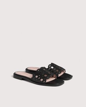 Coccinelle Smooth Leather Low-Heeled Sandals Essential - White
