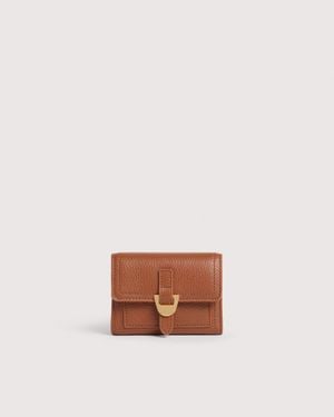 Coccinelle Small Grained Leather Wallet Campus - White