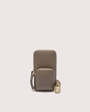 Coccinelle Grained Leather Phone Holder Pixie Mini - Brown