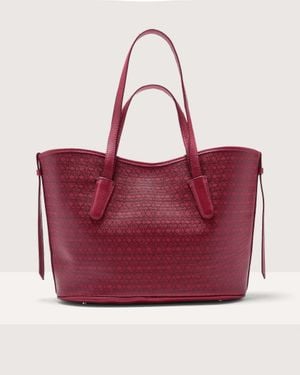 Coccinelle Monogram Coated Canvas And Grained Leather Tote Bag New Never Without Bag Coated Monogram Medium - Red