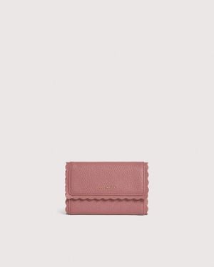 Coccinelle Grained Leather Wallet Leather Lace Medium - Pink