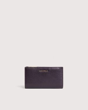 Coccinelle Medium Grained Leather Wallet Metallic Soft - Multicolor