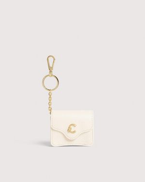 Coccinelle Grained Leather Airpods Case C-Me - Natural