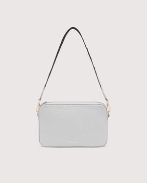 Coccinelle Grained Leather Crossbody Bag Tebe - White