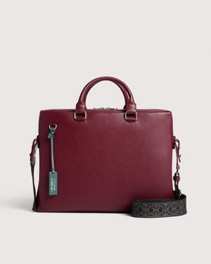 Coccinelle Grained Leather Handbag Smart To Go - Red