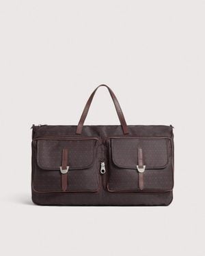 Coccinelle Monogram Nylon Handbag Smart To Go Campus Medium - Brown
