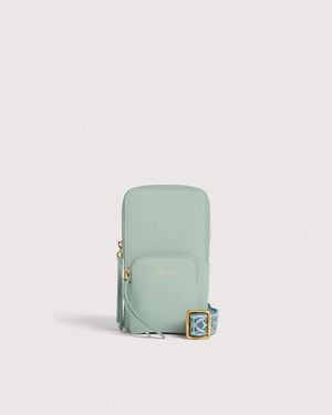 Coccinelle Grained Leather Phone Holder Pixie Mini - Green