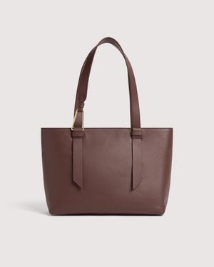Coccinelle Grained Leather Tote Bag Malory Medium - Purple