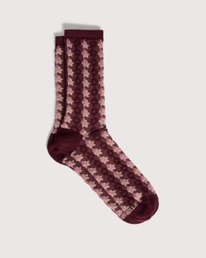 Coccinelle Socken Aus Baumwollmischung Floral 3D - Pink