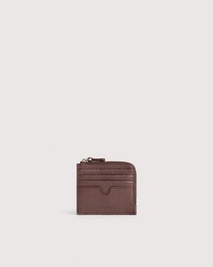Coccinelle Grained Leather Card Holder Smart To Go Small - Pink