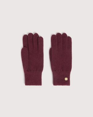 Coccinelle Wool-Blend Gloves Logo Bicolor - Purple