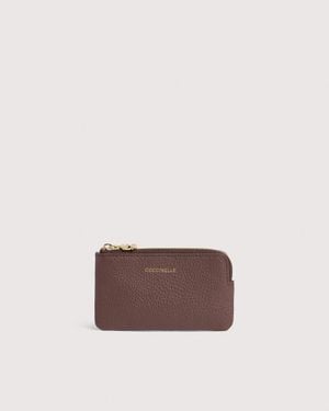 Coccinelle Grained Leather Coin Purse C-Me Small - Brown