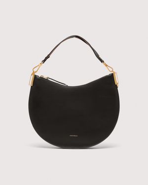 Coccinelle Two-Sided Leather Shoulder Bag Sunup Medium - Black