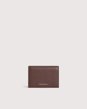 Coccinelle Grained Leather Wallet Metallic Small - Multicolor