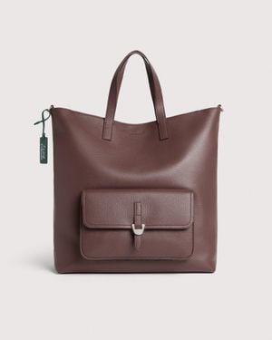 Coccinelle Grained Leather Handbag Smart To Go Campus - Brown