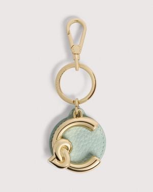 Coccinelle Leather And Metal Key Ring C-Me - White