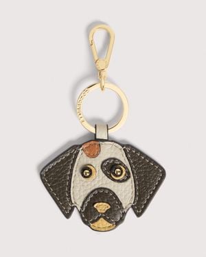 Coccinelle Schlüsselanhänger Aus Genarbtem Leder Dog Patch - Natur