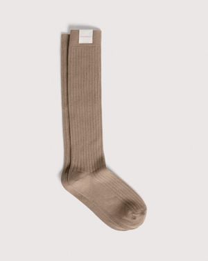 Coccinelle Cotton-Blend Socks Ribbed Knee Socks - White
