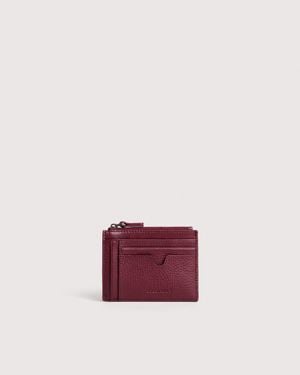 Coccinelle Grained Leather Card Holder Smart To Go - Pink