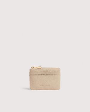 Coccinelle Grained Leather Card Holder C-Me Small - Natural