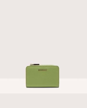 Coccinelle Small Grained Leather Wallet Metallic Soft - Green