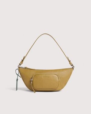 Coccinelle Grained Leather Crossbody Bag Smart To Go Paki Small - White