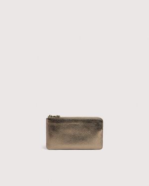Coccinelle Grained Leather Pouch C-Me Softy Small - Natural