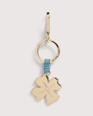 Coccinelle Leather And Metal Key Ring Basic Metal - Natural