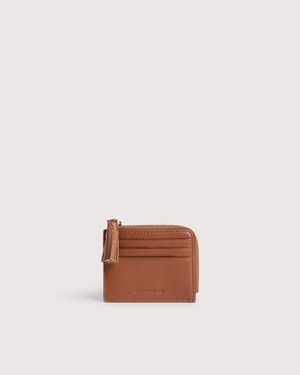 Coccinelle Grainy Leather Card Holder Tassel Small - Multicolour